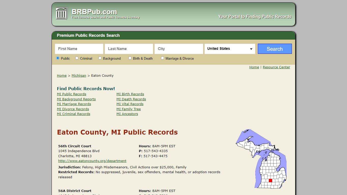 Eaton County Public Records | Search Michigan Government ...