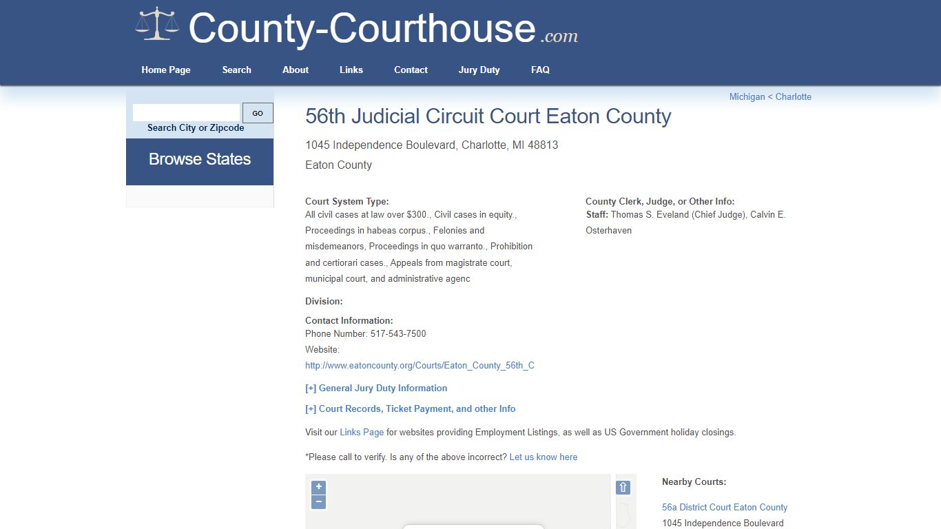 56th Judicial Circuit Court Eaton County in Charlotte, MI ...